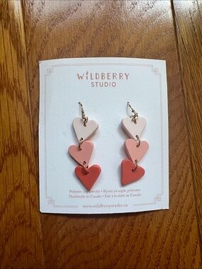 Pink Gradient Heart Drop Earrings